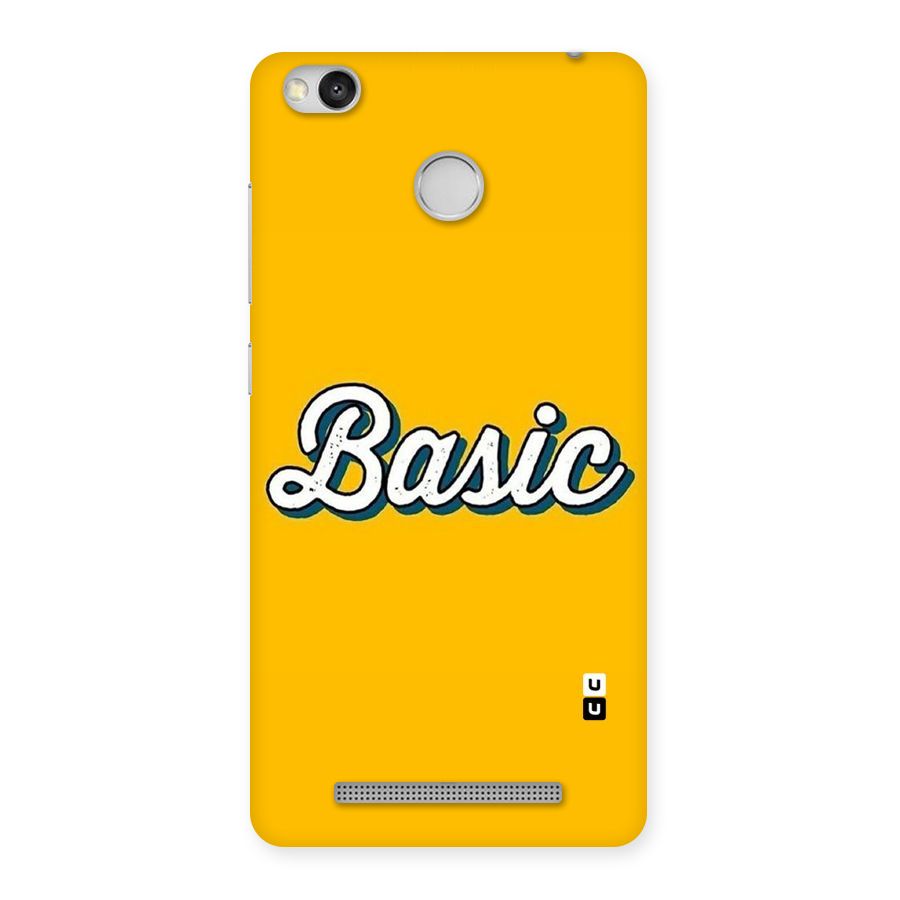 Basic Yellow Back Case for Redmi 3S Prime