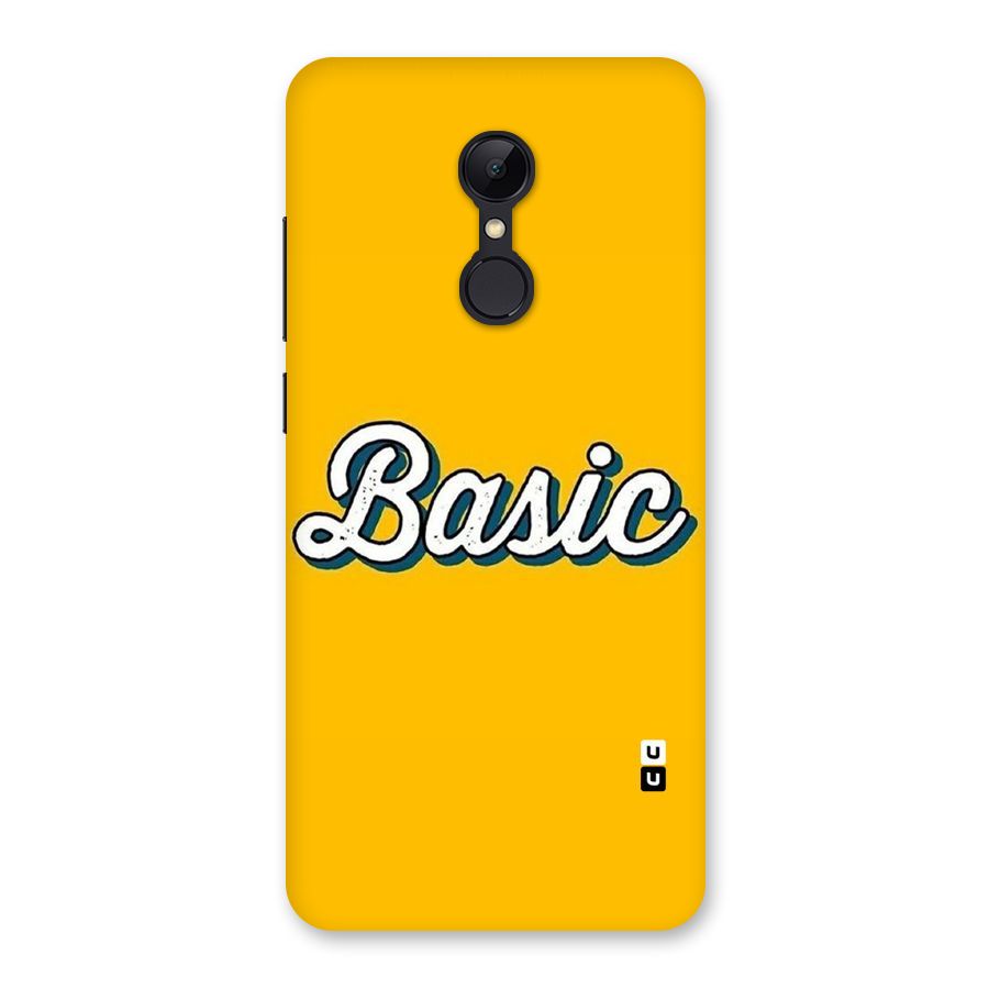 Basic Yellow Back Case for Redmi 5