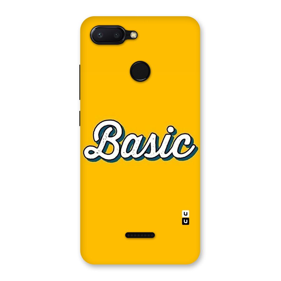 Basic Yellow Back Case for Redmi 6