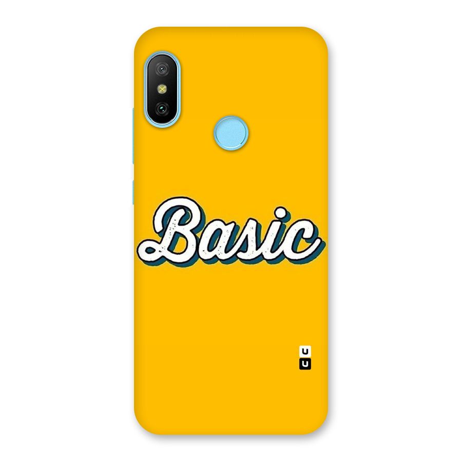 Basic Yellow Back Case for Redmi 6 Pro