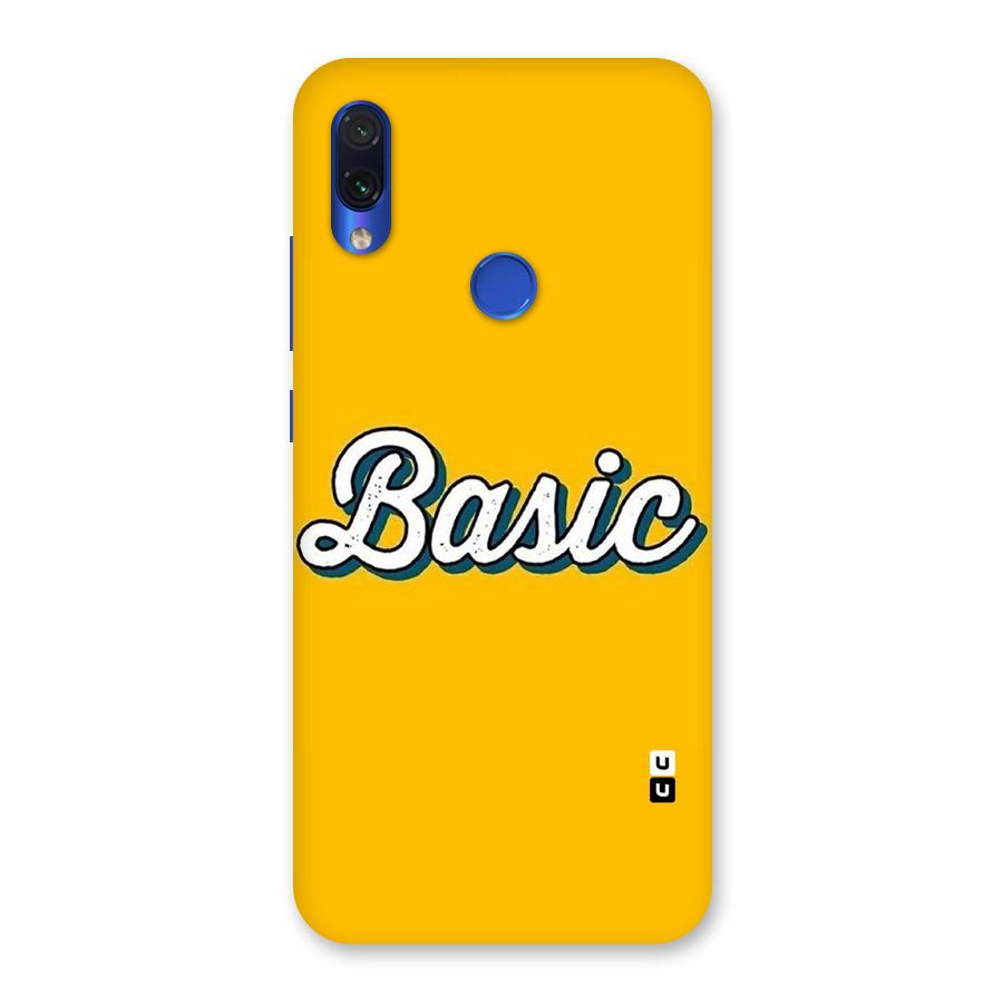 Basic Yellow Back Case for Redmi Note 7