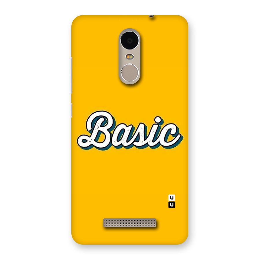 Basic Yellow Back Case for Xiaomi Redmi Note 3