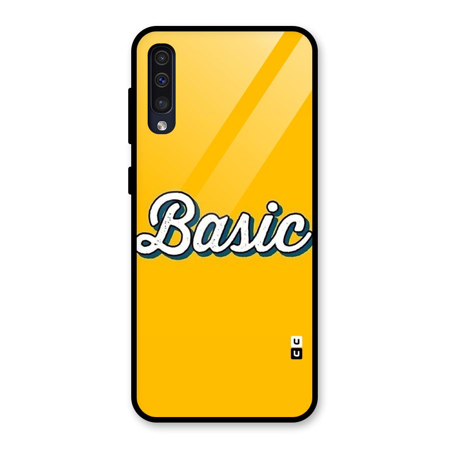 Basic Yellow Glass Back Case for Galaxy A50