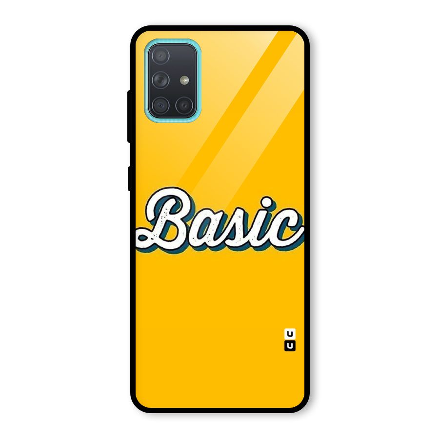 Basic Yellow Glass Back Case for Galaxy A71