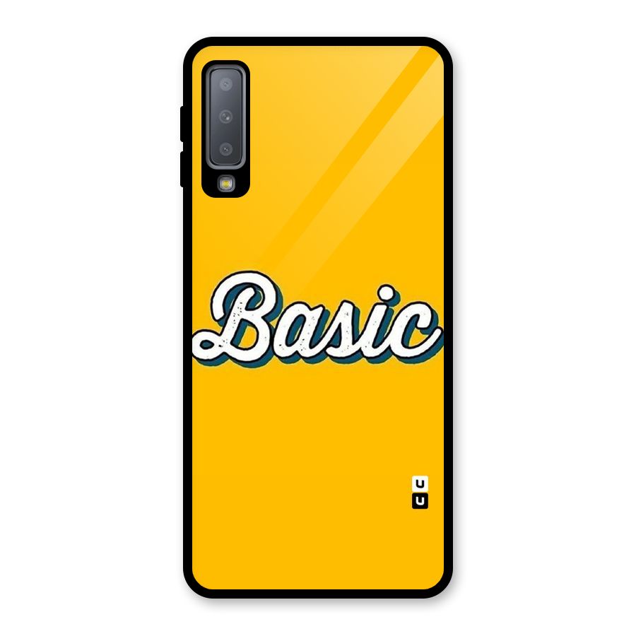 Basic Yellow Glass Back Case for Galaxy A7 (2018)