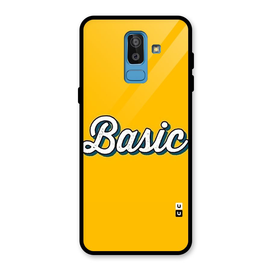 Basic Yellow Glass Back Case for Galaxy J8