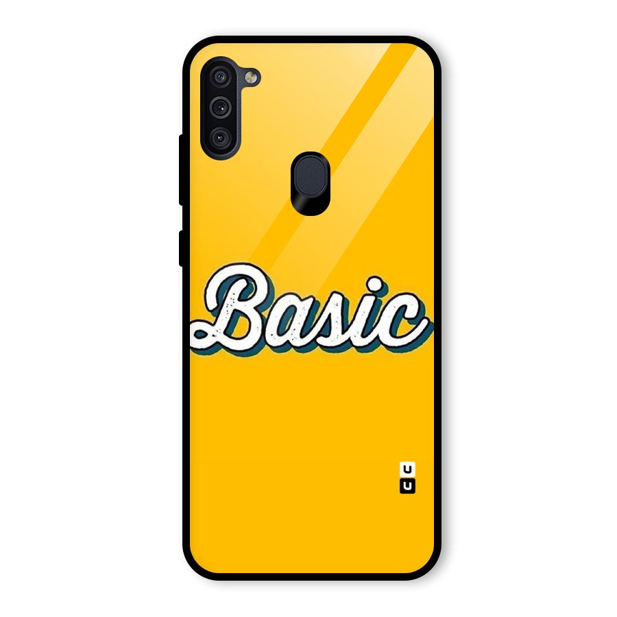 Basic Yellow Glass Back Case for Galaxy M11