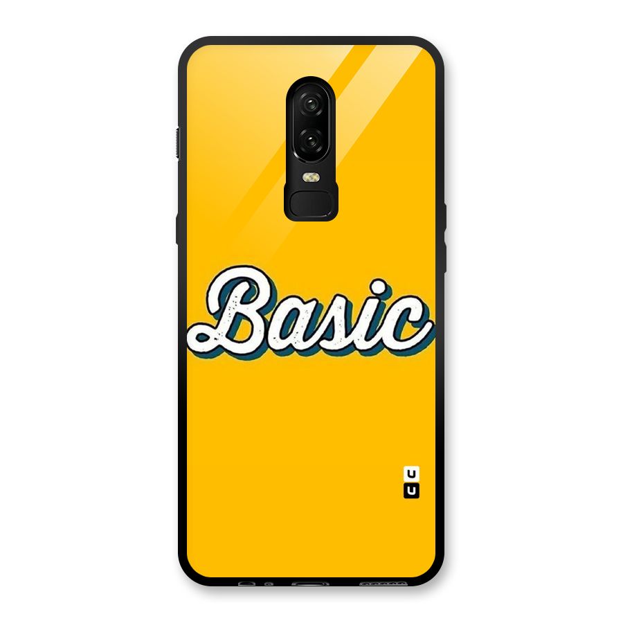 Basic Yellow Glass Back Case for OnePlus 6