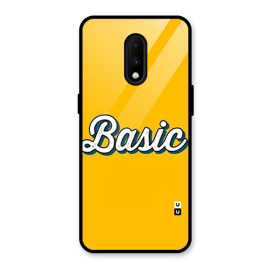 Basic Yellow Glass Back Case for OnePlus 7