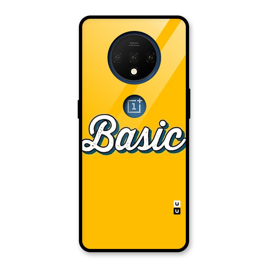 Basic Yellow Glass Back Case for OnePlus 7T