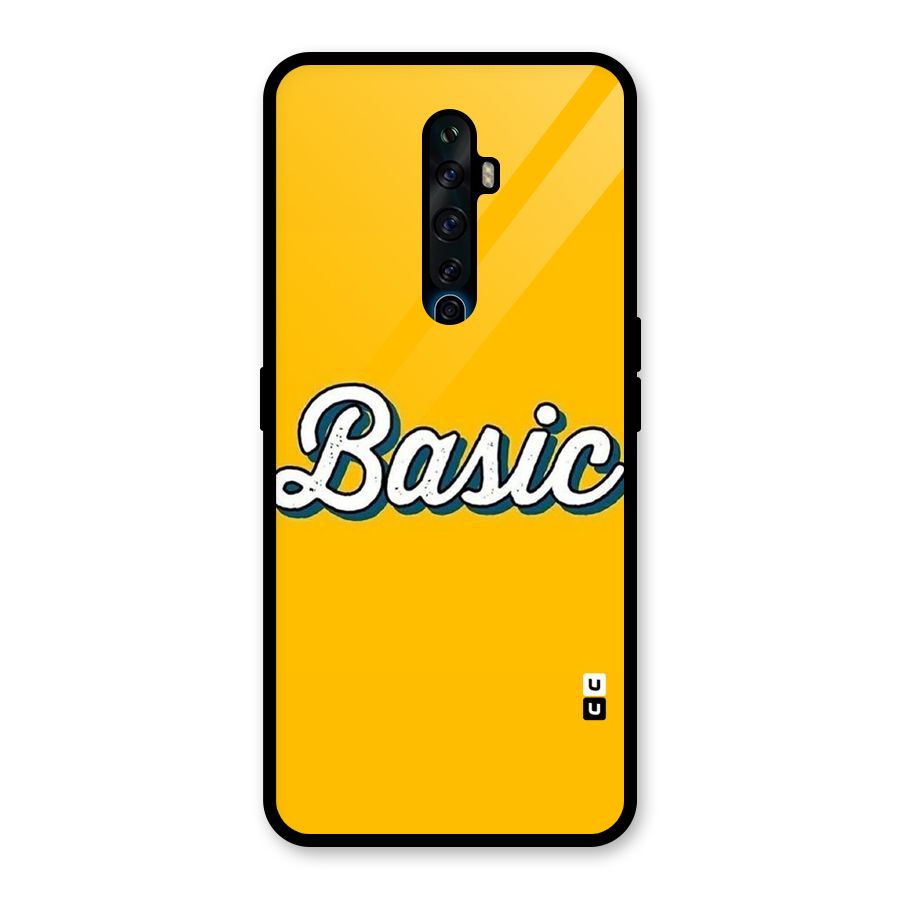 Basic Yellow Glass Back Case for Oppo Reno2 F