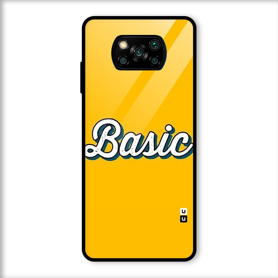 Basic Yellow Glass Back Case for Poco X3