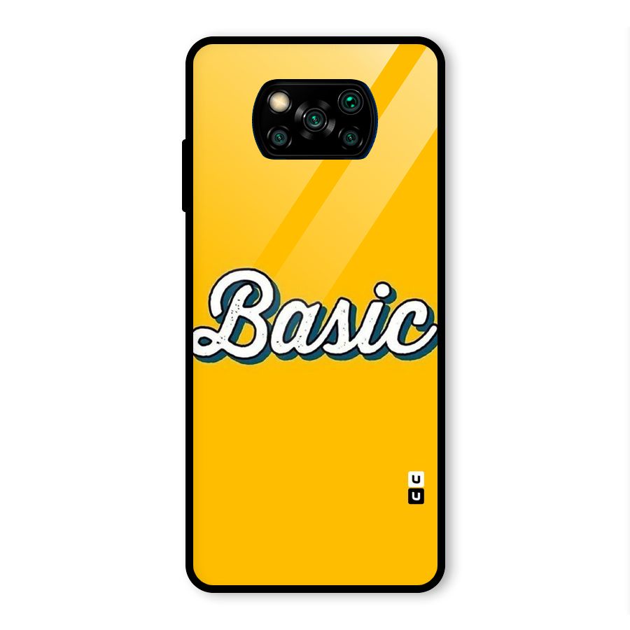 Basic Yellow Glass Back Case for Poco X3 Pro
