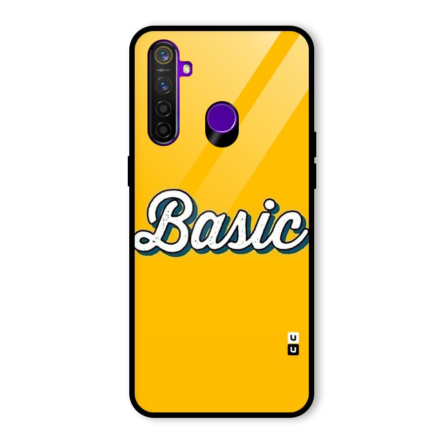 Basic Yellow Glass Back Case for Realme 5 Pro