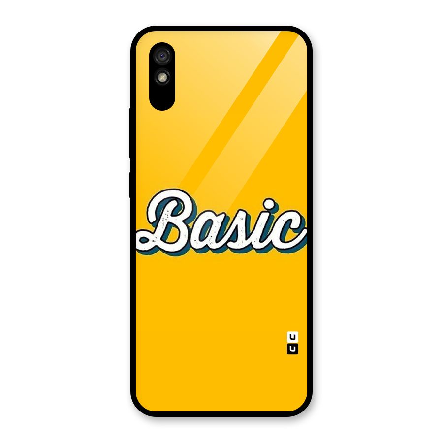 Basic Yellow Glass Back Case for Redmi 9A
