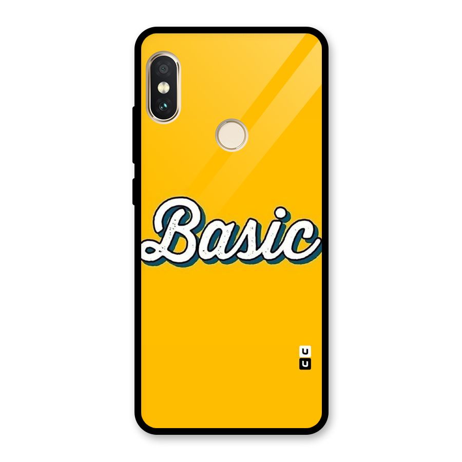 Basic Yellow Glass Back Case for Redmi Note 5 Pro