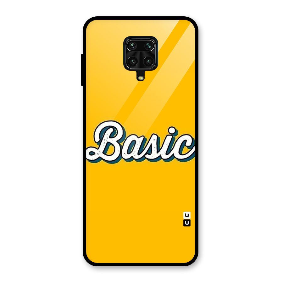 Basic Yellow Glass Back Case for Redmi Note 9 Pro