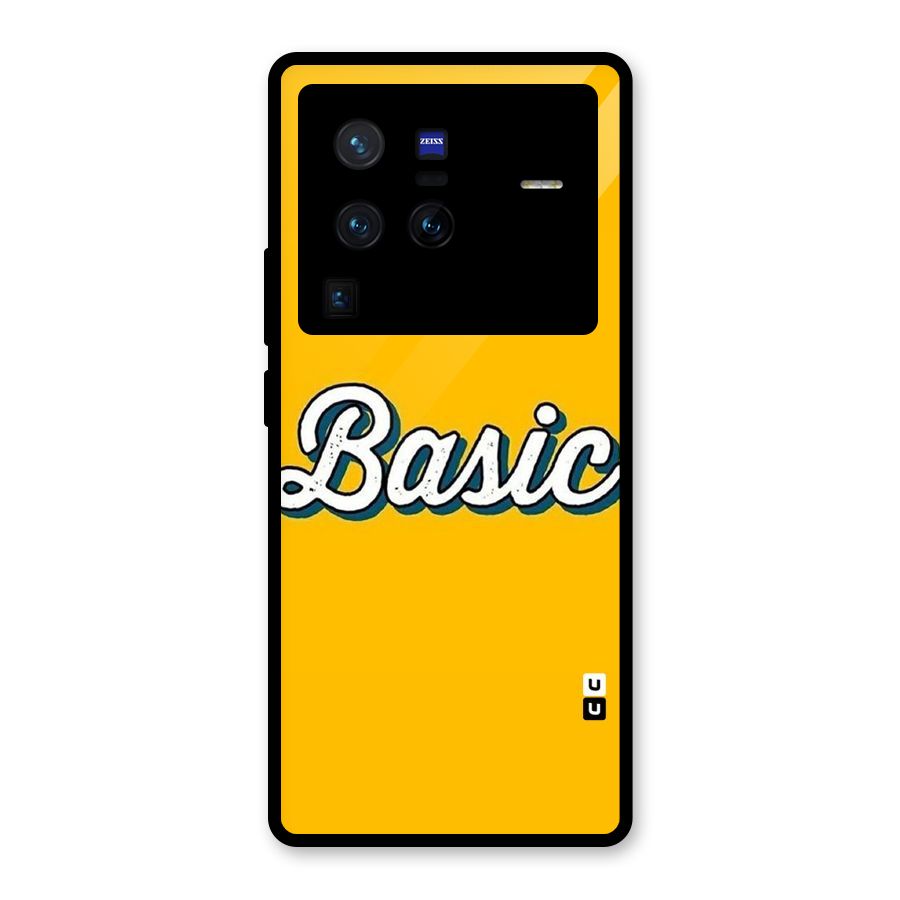 Basic Yellow Glass Back Case for Vivo X80 Pro