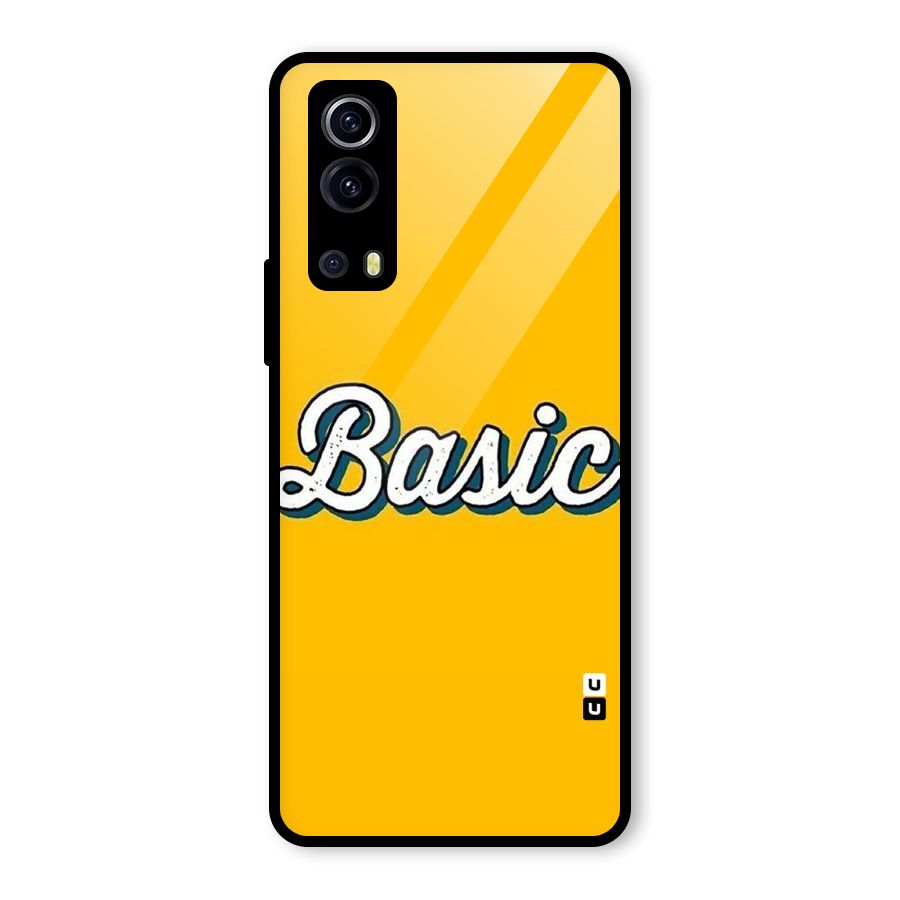 Basic Yellow Glass Back Case for Vivo iQOO Z3