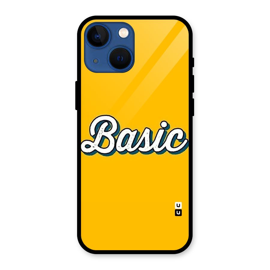 Basic Yellow Glass Back Case for iPhone 13 Mini