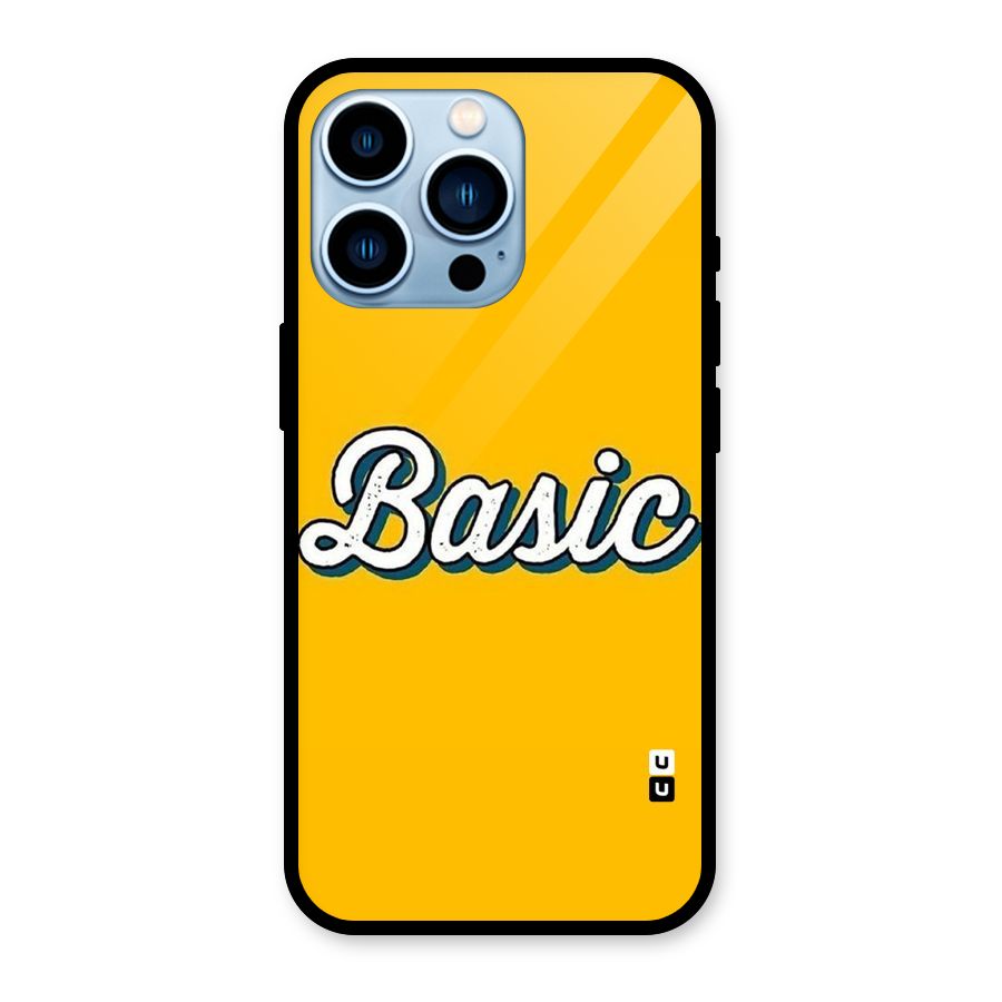 Basic Yellow Glass Back Case for iPhone 13 Pro