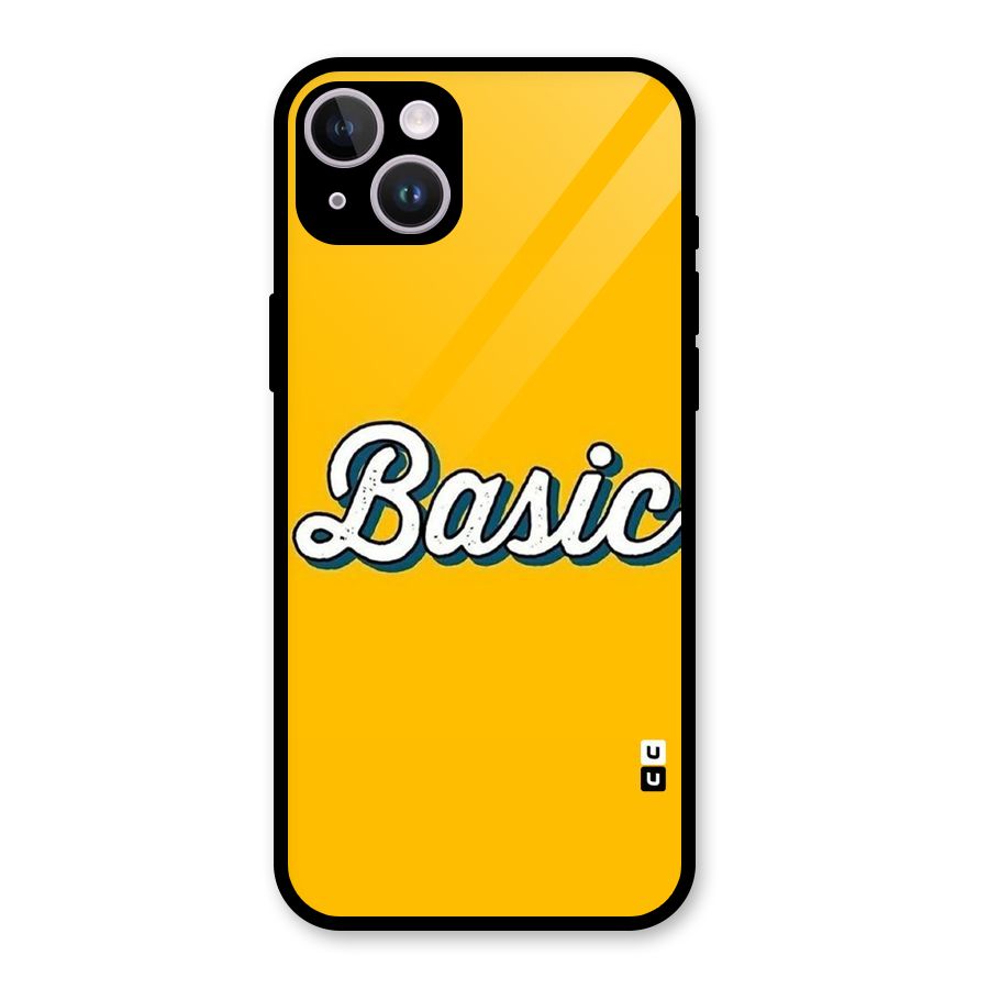 Basic Yellow Glass Back Case for iPhone 14 Plus