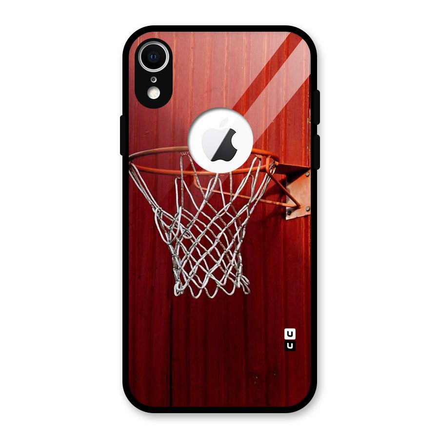 Basket Red Glass Back Case for iPhone XR Logo Cut