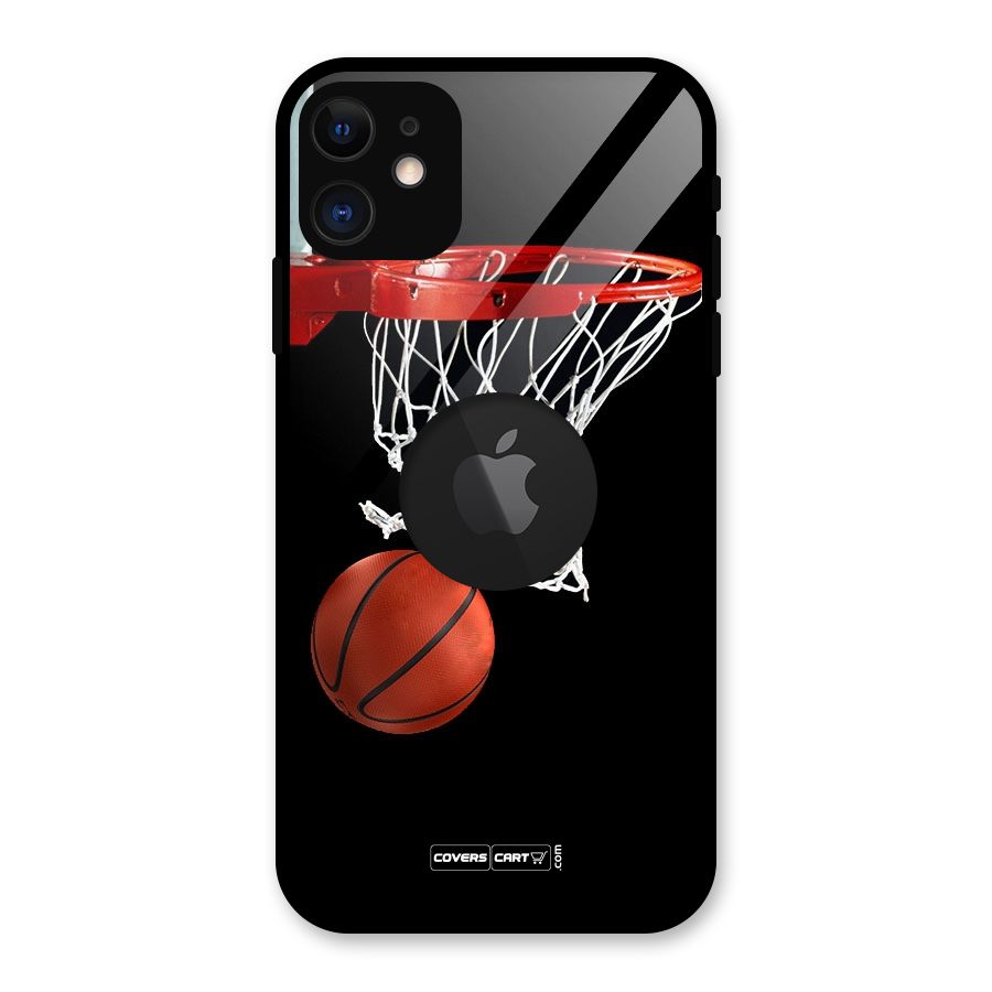 Basketball Glass Back Case for iPhone 11 Logo Cut