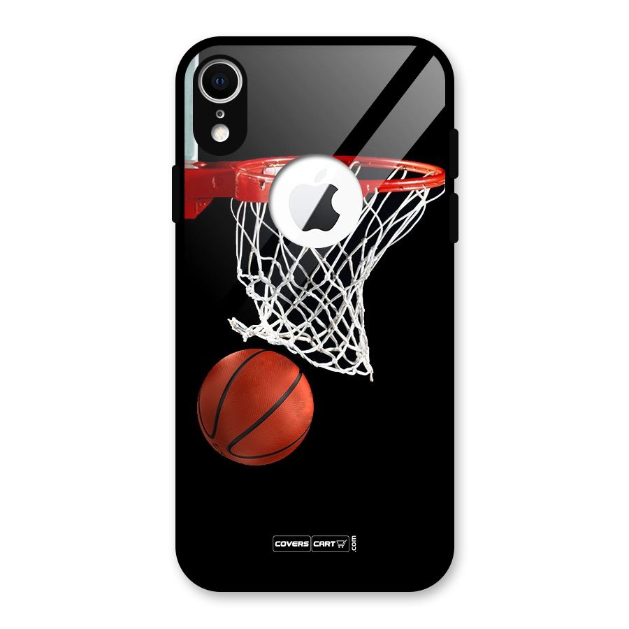 Basketball Glass Back Case for iPhone XR Logo Cut