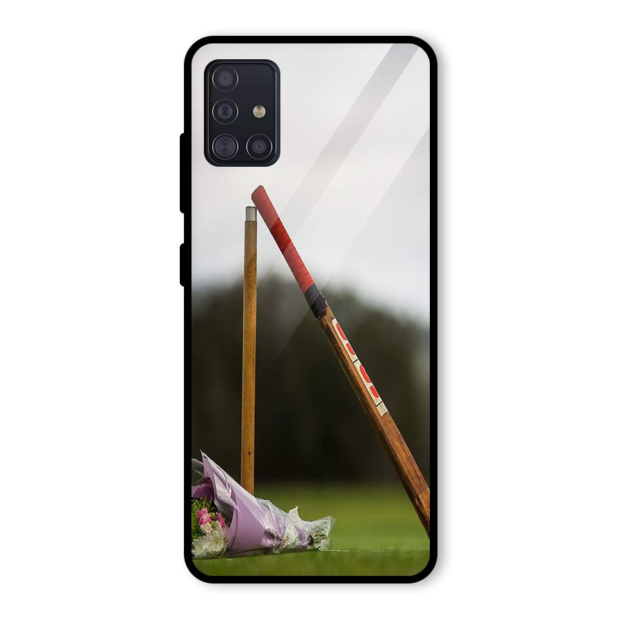 Bat Wicket Glass Back Case for Galaxy A51