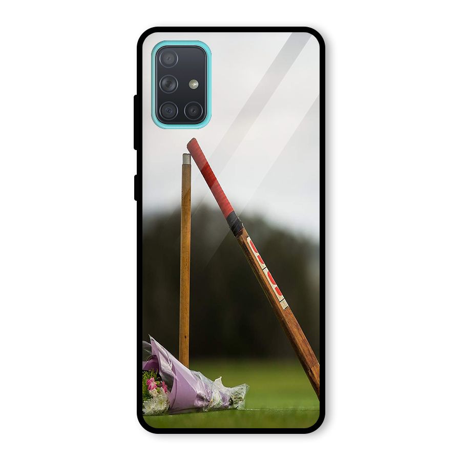Bat Wicket Glass Back Case for Galaxy A71