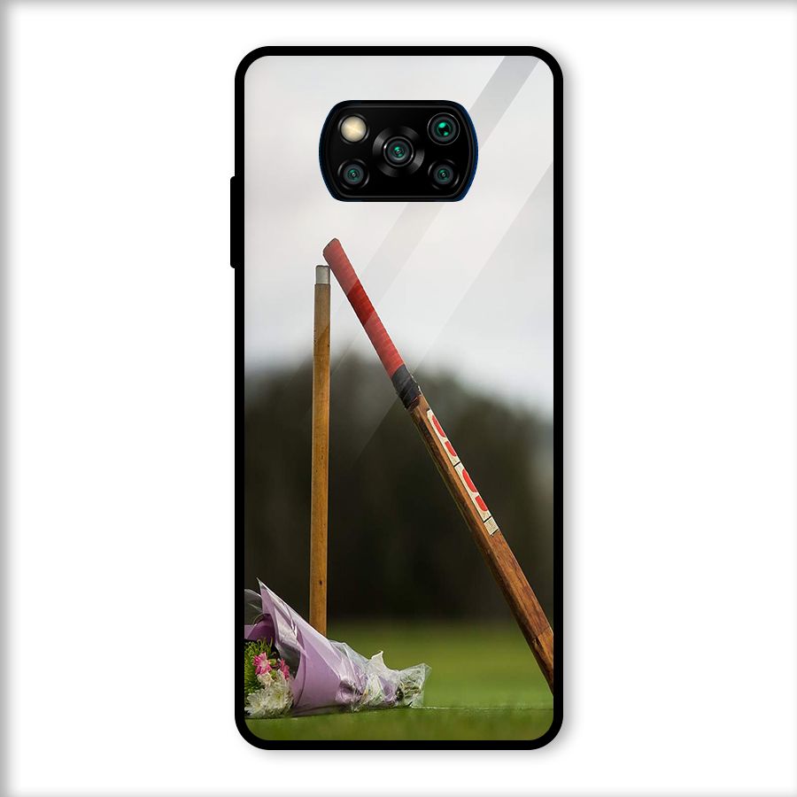 Bat Wicket Glass Back Case for Poco X3