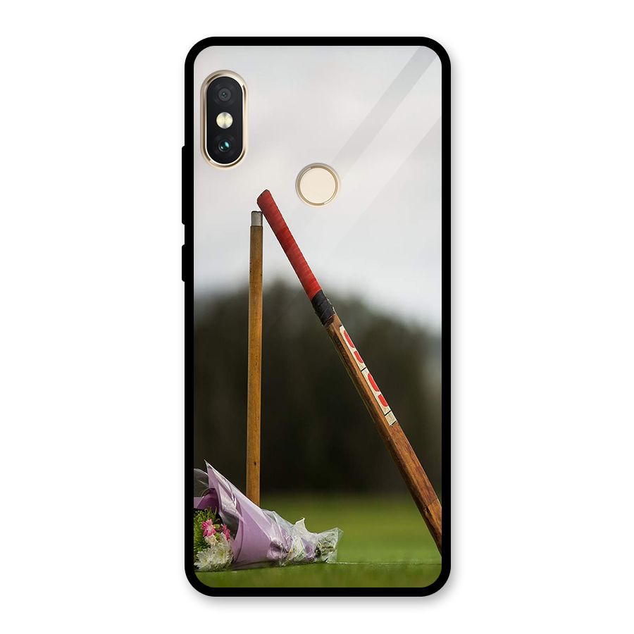 Bat Wicket Glass Back Case for Redmi Note 5 Pro