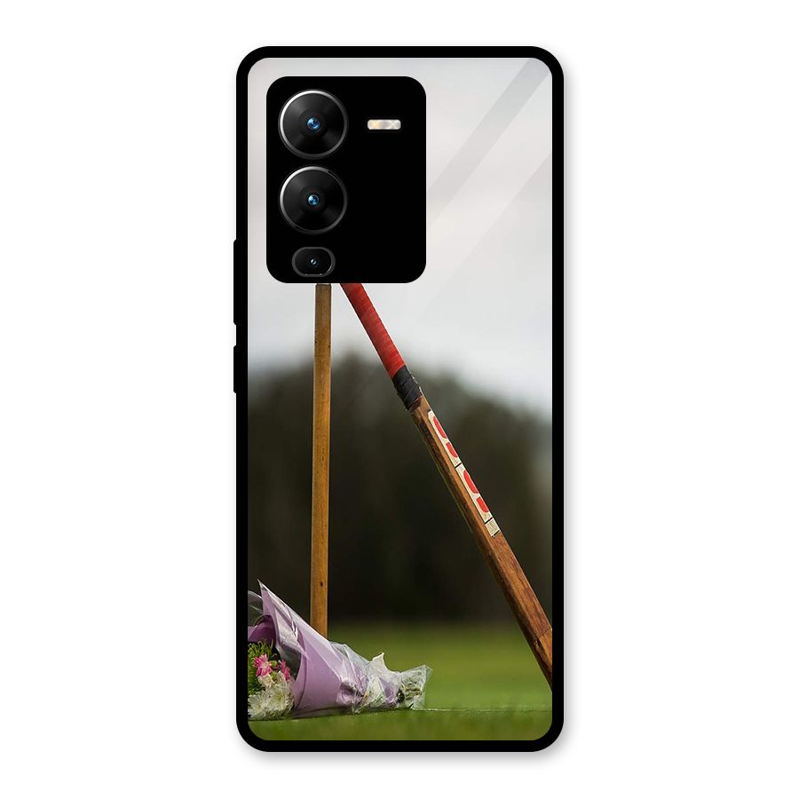 Bat Wicket Glass Back Case for Vivo V25 Pro