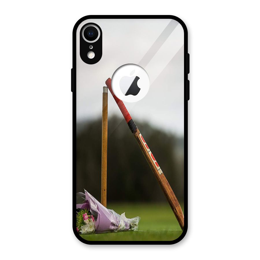 Bat Wicket Glass Back Case for iPhone XR Logo Cut