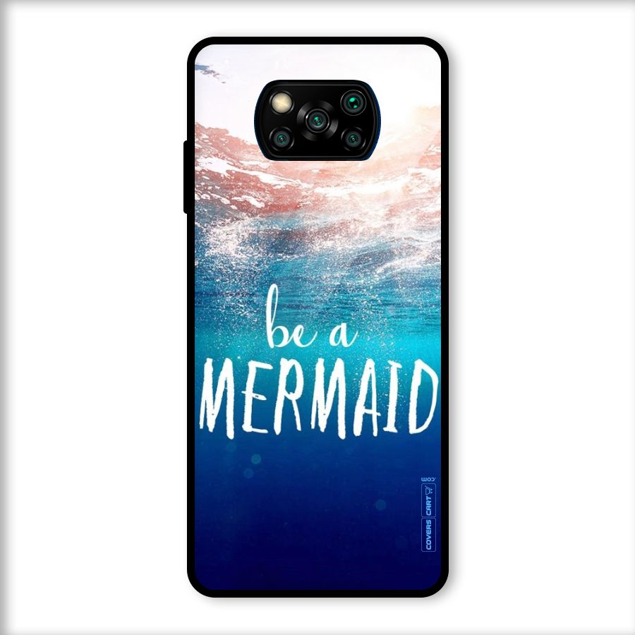 Be A Mermaid Glass Back Case for Poco X3