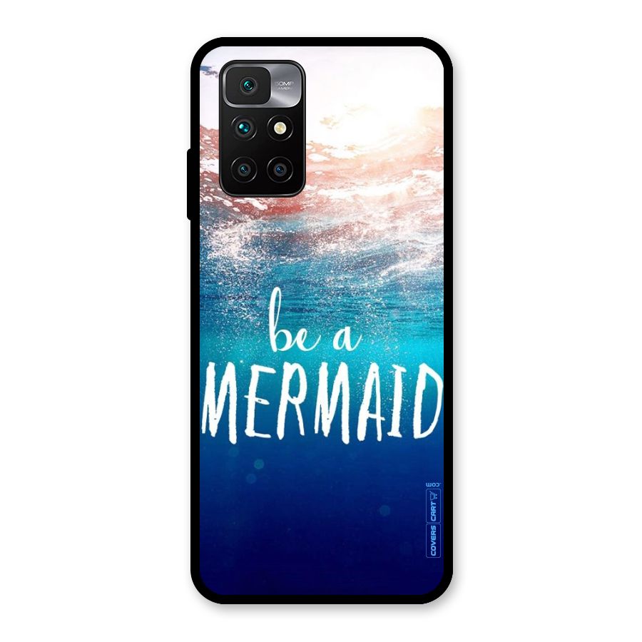 Be A Mermaid Glass Back Case for Redmi 10 Prime