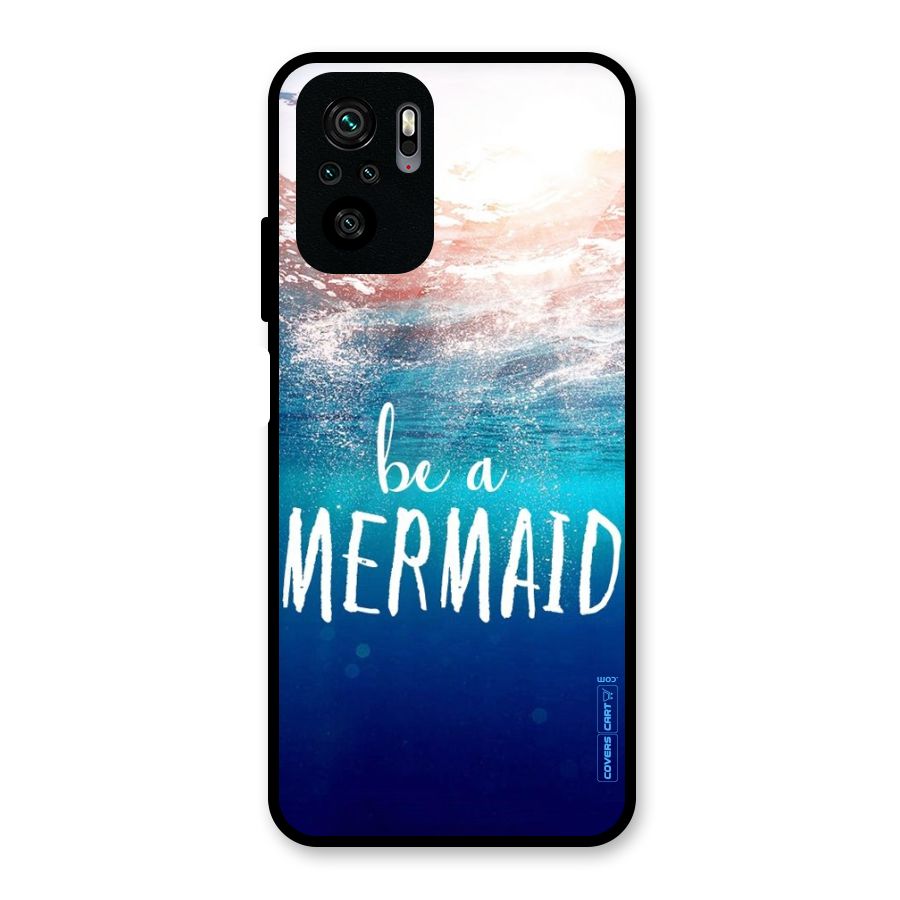 Be A Mermaid Glass Back Case for Redmi Note 10S