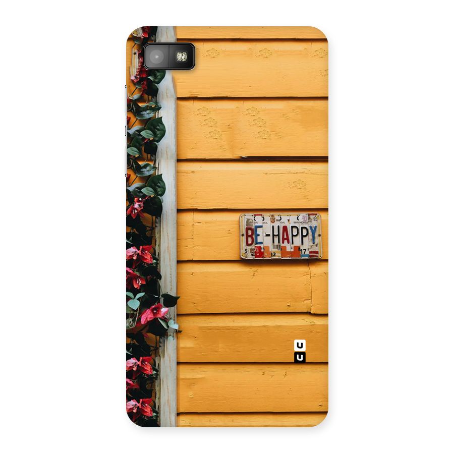 Be Happy Yellow Wall Back Case for Blackberry Z10