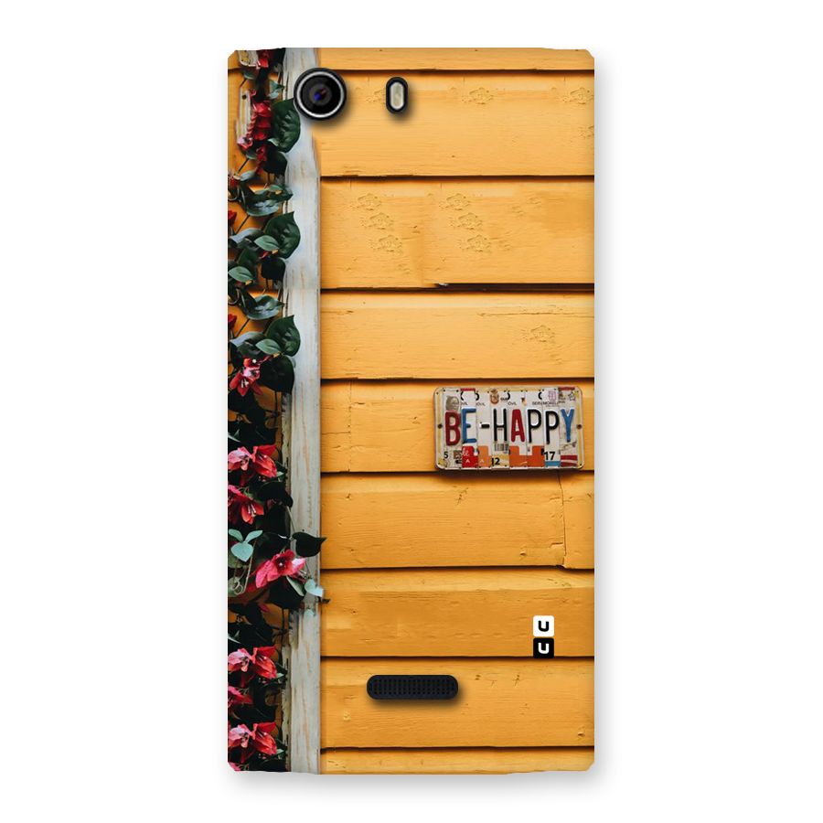 Be Happy Yellow Wall Back Case for Canvas Nitro 2 E311