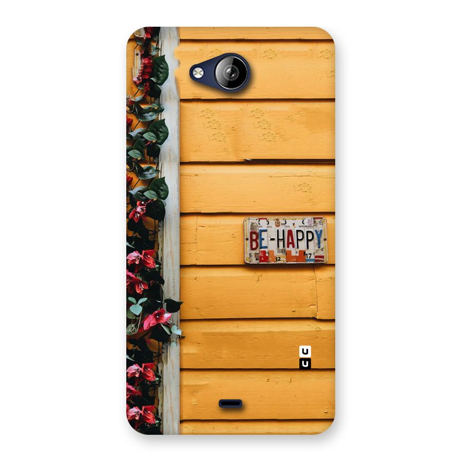 Be Happy Yellow Wall Back Case for Canvas Play Q355