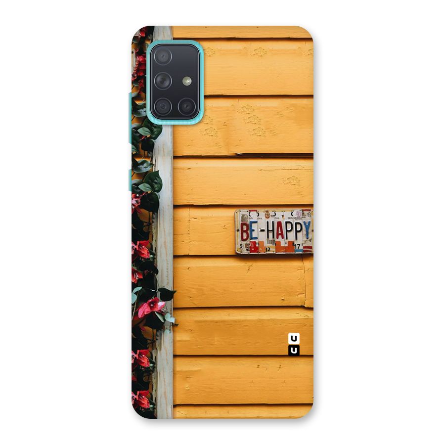 Be Happy Yellow Wall Back Case for Galaxy A71