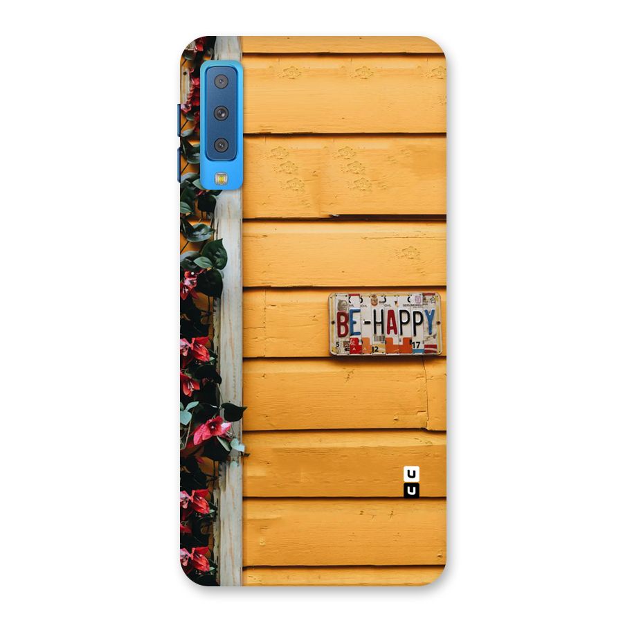 Be Happy Yellow Wall Back Case for Galaxy A7 (2018)
