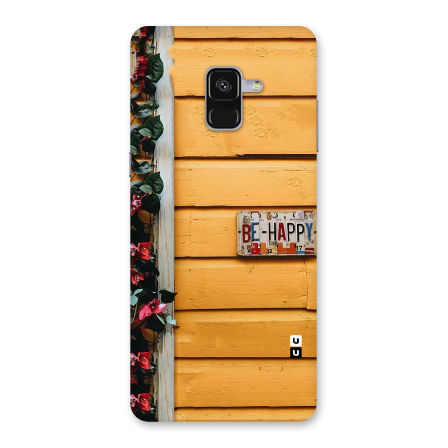 Be Happy Yellow Wall Back Case for Galaxy A8 Plus