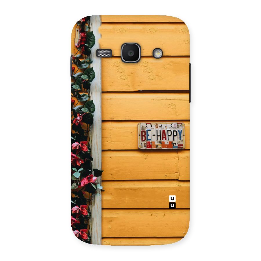 Be Happy Yellow Wall Back Case for Galaxy Ace 3