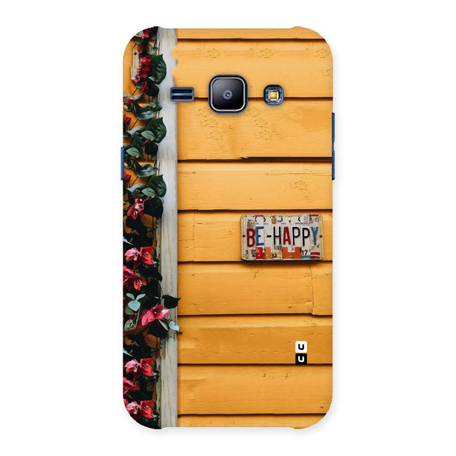 Be Happy Yellow Wall Back Case for Galaxy J1