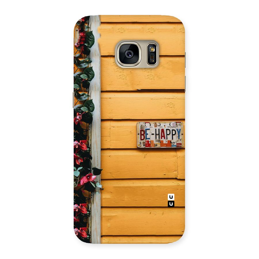 Be Happy Yellow Wall Back Case for Galaxy S7