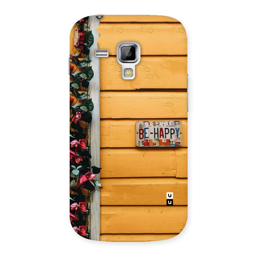 Be Happy Yellow Wall Back Case for Galaxy S Duos