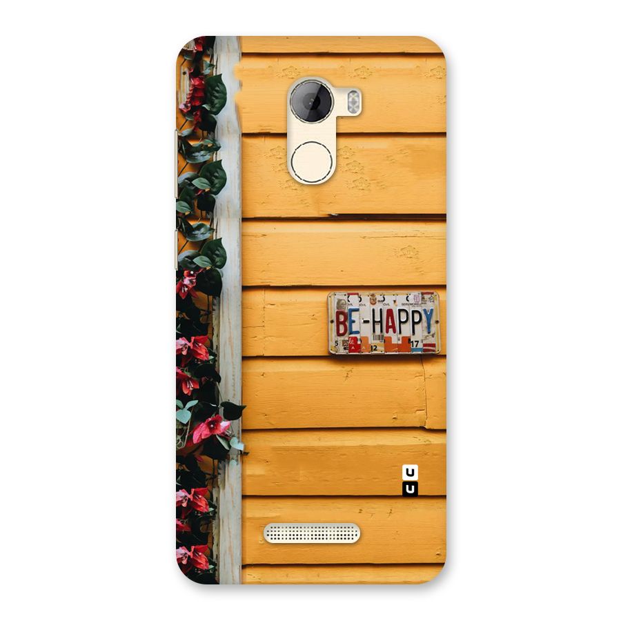 Be Happy Yellow Wall Back Case for Gionee A1 LIte