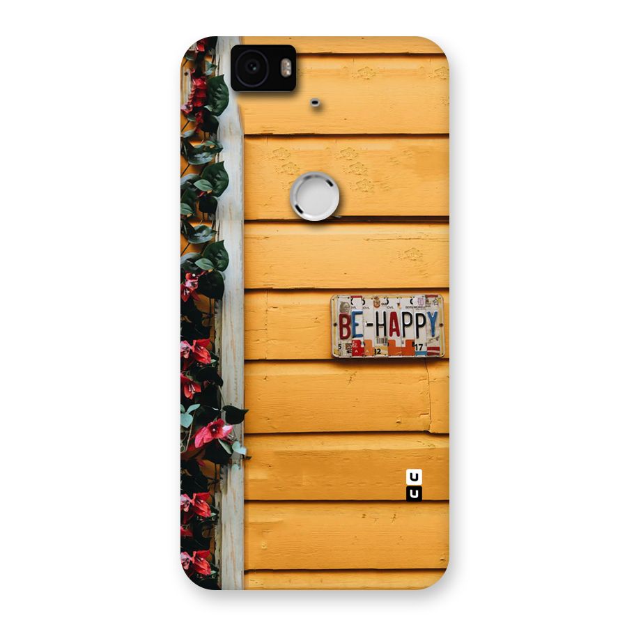 Be Happy Yellow Wall Back Case for Google Nexus-6P